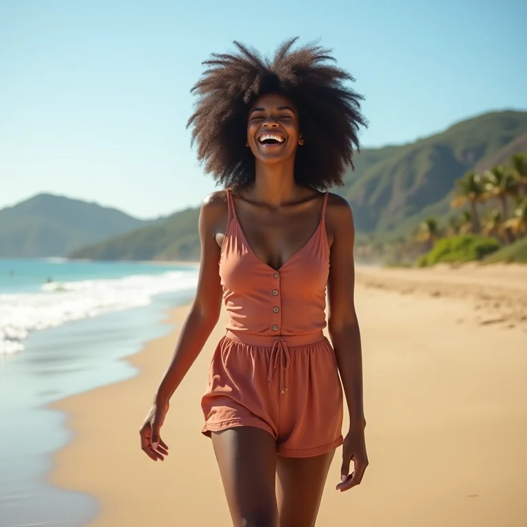 Mulher aproveitando a Praia do Francês, Maceió.