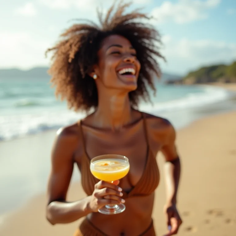 Mulher aproveitando o agito de Morro de São Paulo