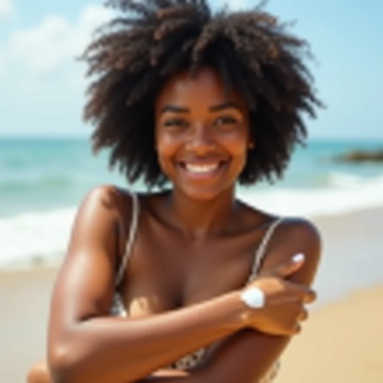 Mulher aproveitando o sol em São Miguel dos Milagres.