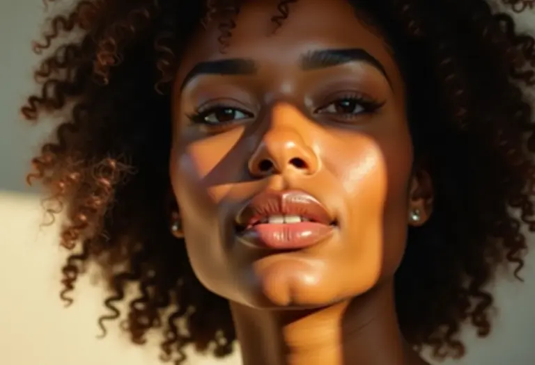 Mulher com cabelo brilhante e saudável