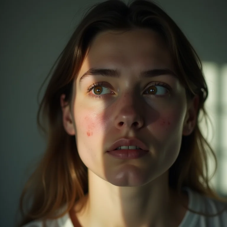 Mulher com inchaço nos olhos