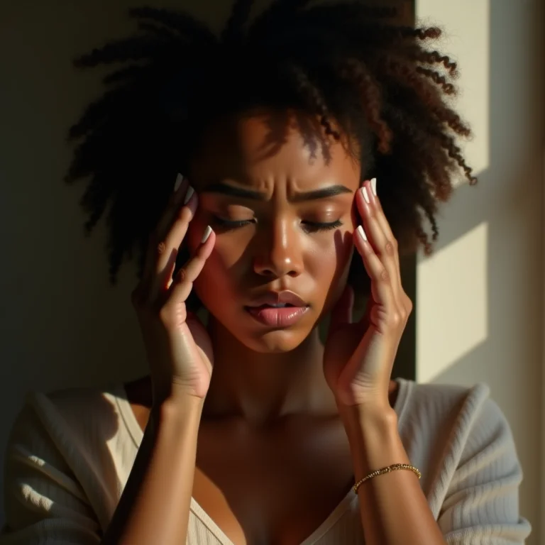 Mulher com olhos irritados coçando os olhos