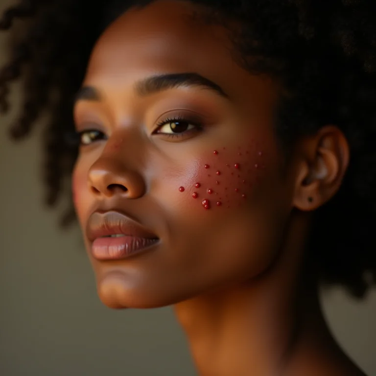 Mulher com sintomas de alergia na pele