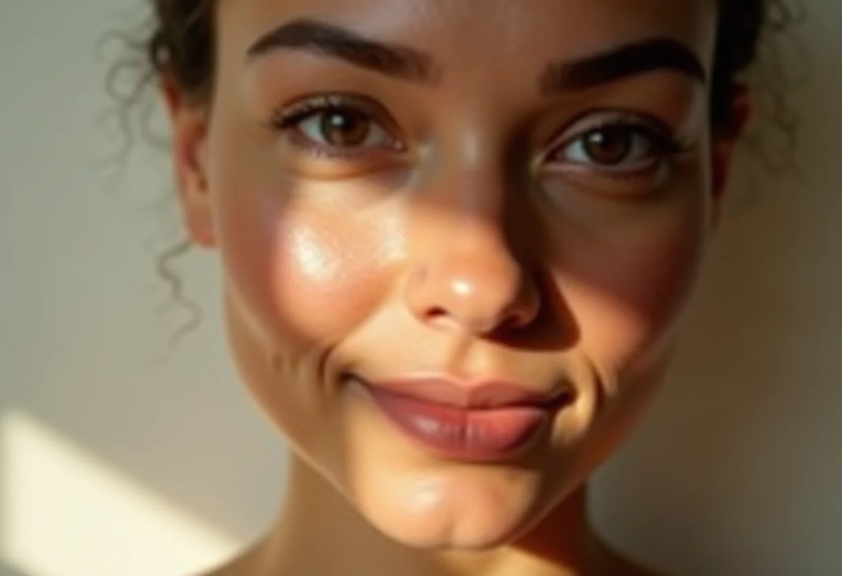 Mulher de 40 anos com pele radiante demonstrando a beleza da idade