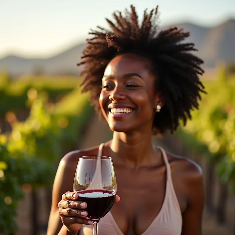 Mulher diversa degustando vinho Malbec em vinhedo na Argentina