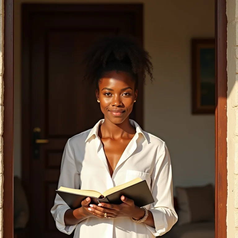 Mulher escrevendo lista de necessidades para escolher uma pousada.