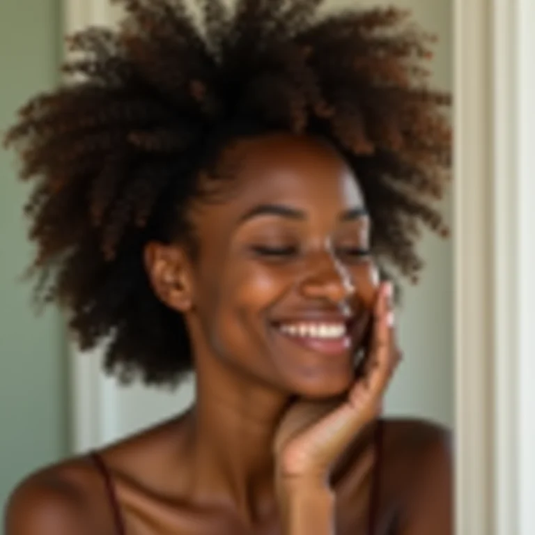 Mulher esfoliando o rosto no banheiro