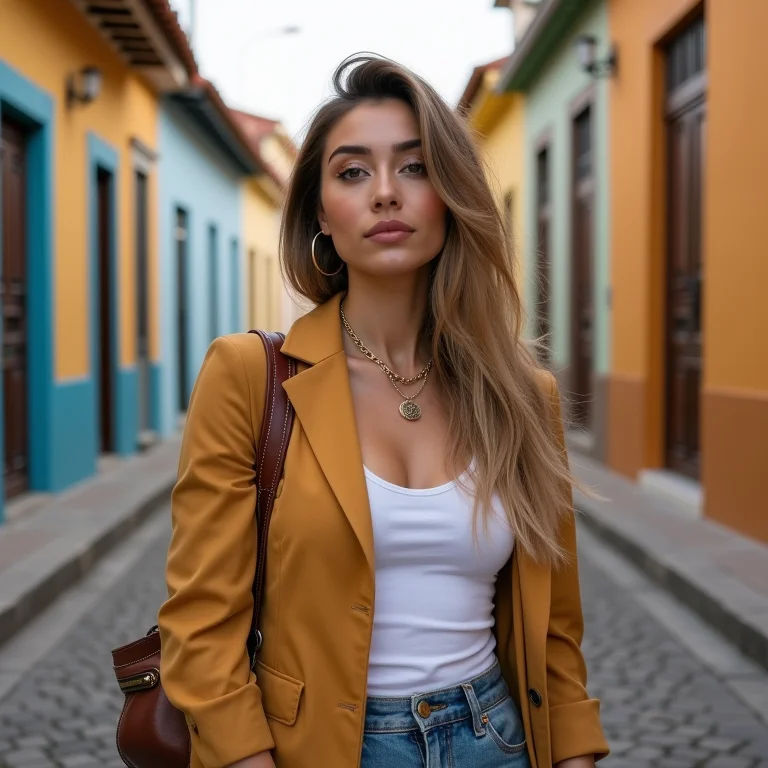 Mulher explorando a Rua Sapucaí em Belo Horizonte