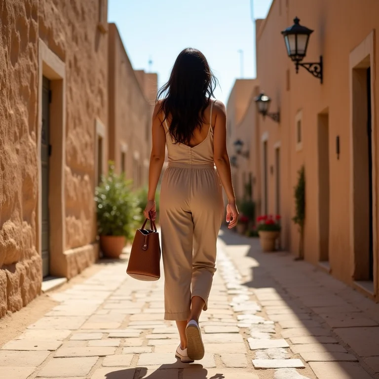 Mulher explorando Assis, Itália