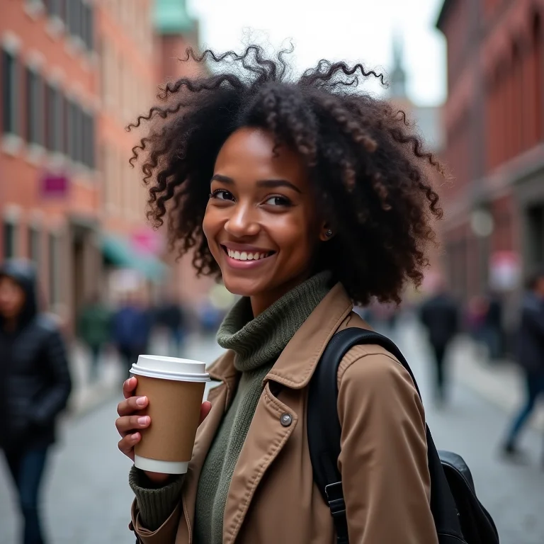 Mulher explorando os pontos turísticos de Boston