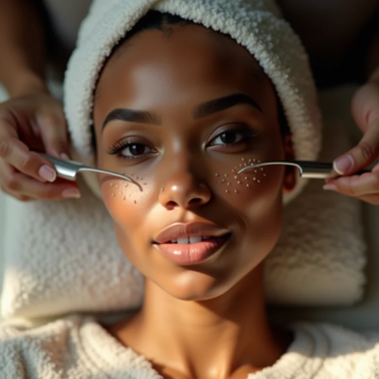 Mulher fazendo tratamento de microagulhamento