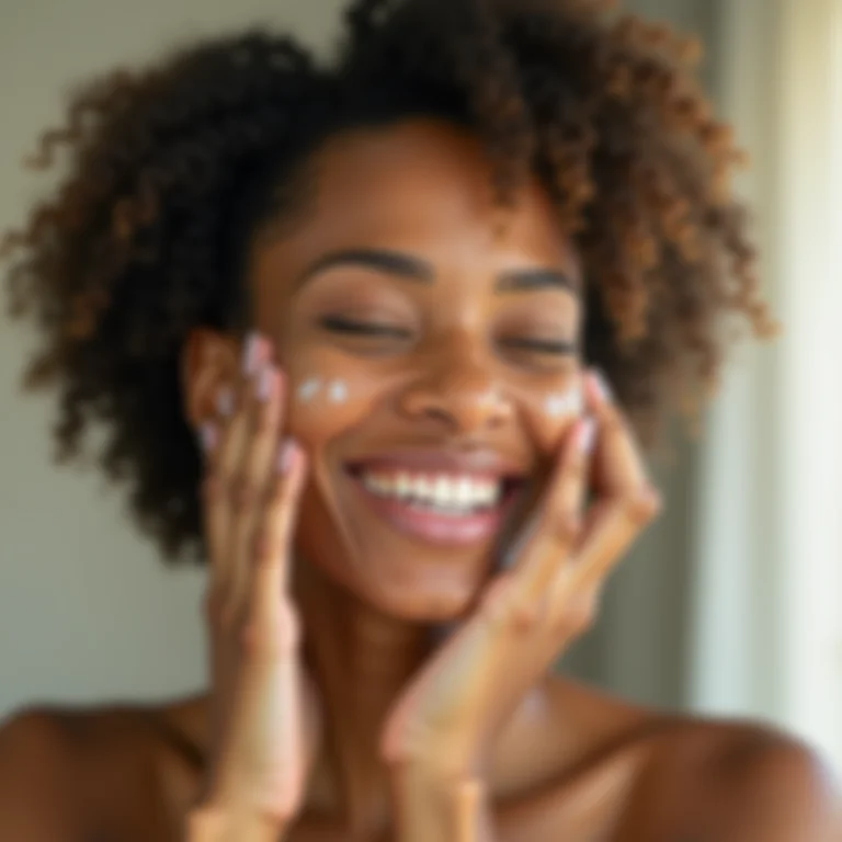 Mulher hidratando a pele com sérum facial