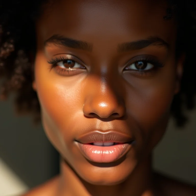 Mulher parda com pele hidratada após usar cleansing oil.