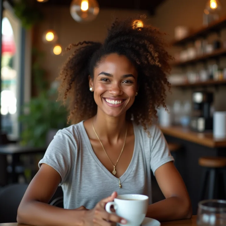 Mulher pedindo café em espanhol em Madrid