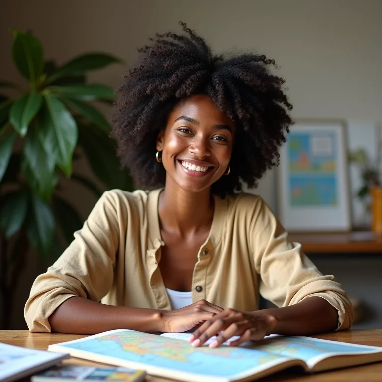 Mulher planejando sua próxima aventura no Brasil