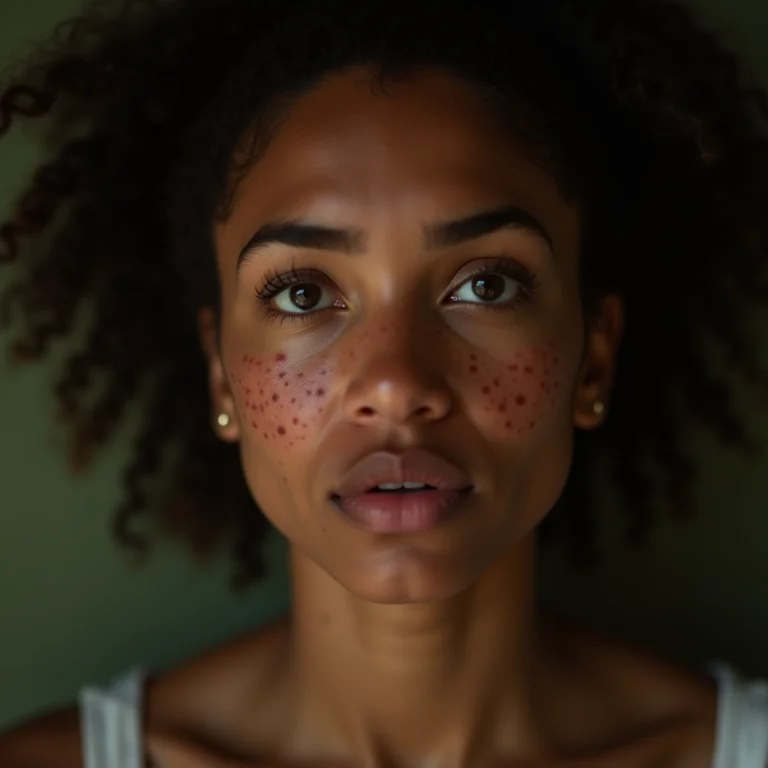 Mulher preocupada com acne e cravos