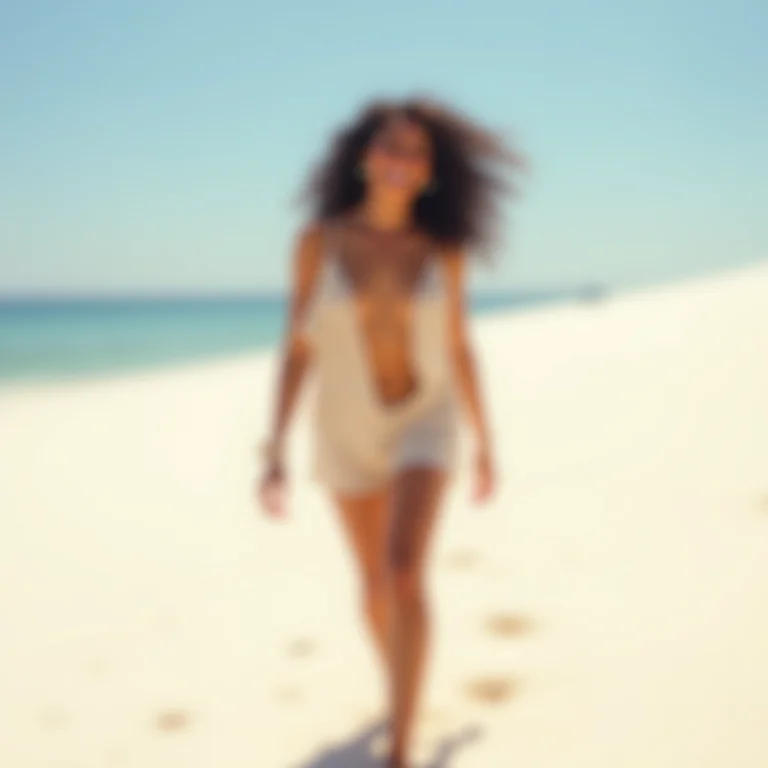 Mulher radiante aproveitando a beleza natural de Jericoacoara.