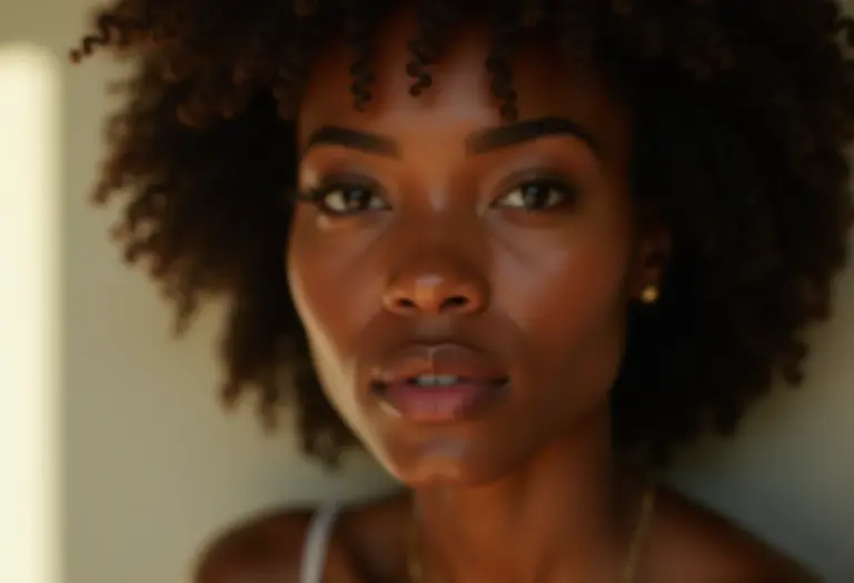 Mulher radiante com maquiagem natural