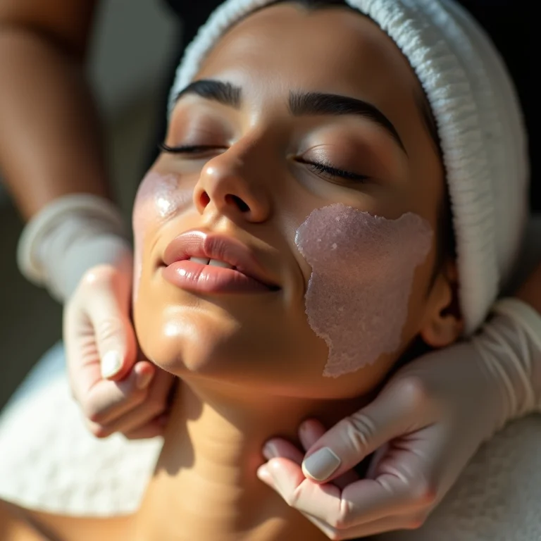 Mulher recebendo peeling químico