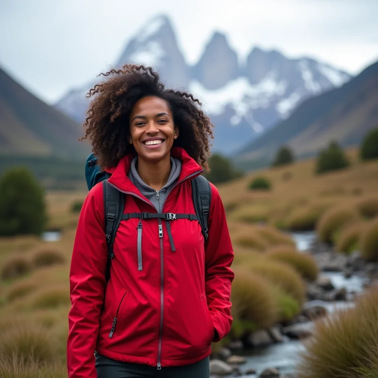 Mulher sorrindo na Patagônia Argentina