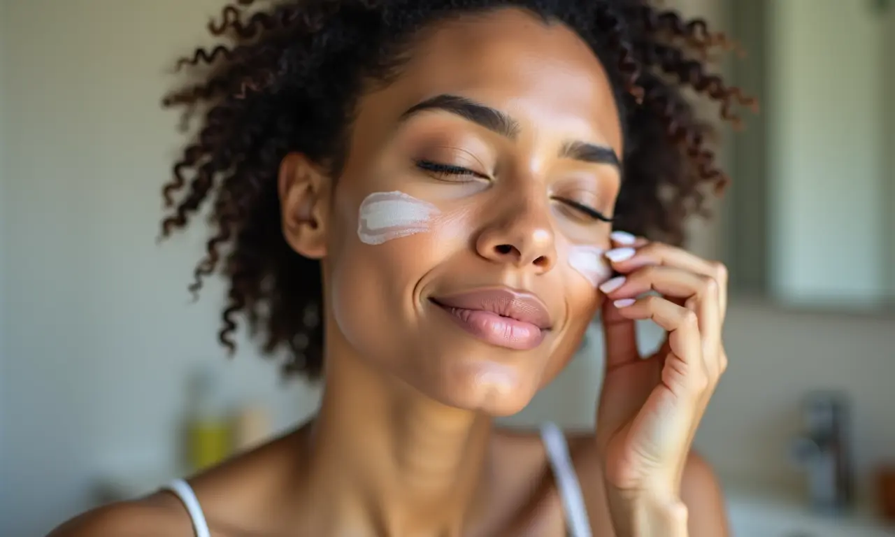Mulher usando essência facial diariamente em sua rotina de skincare.