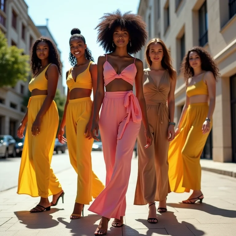 Mulheres diversas montando looks que valorizam suas curvas