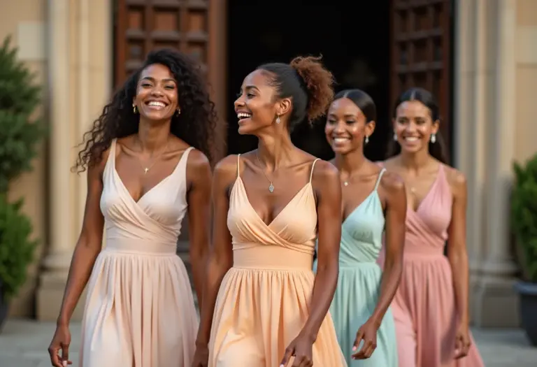 Mulheres elegantes indo para um batizado