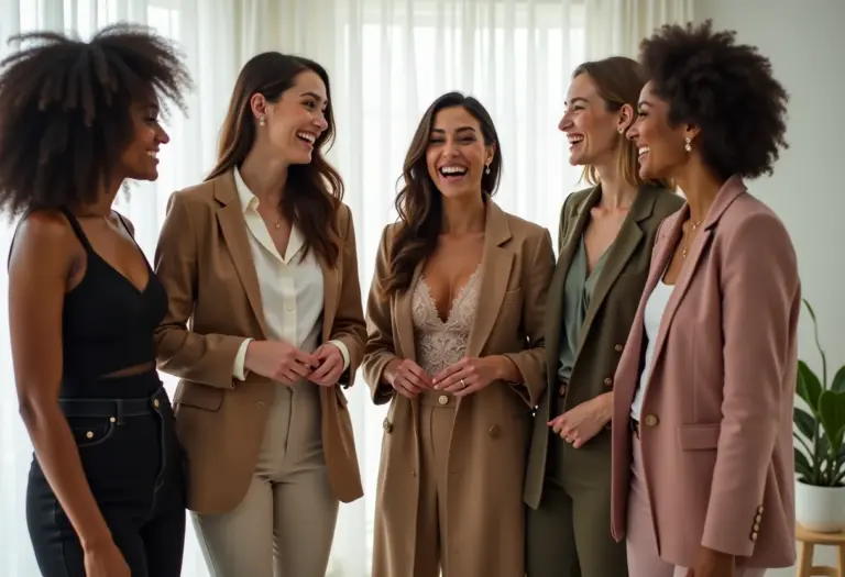 Mulheres estilosas usando diferentes terceiras peças