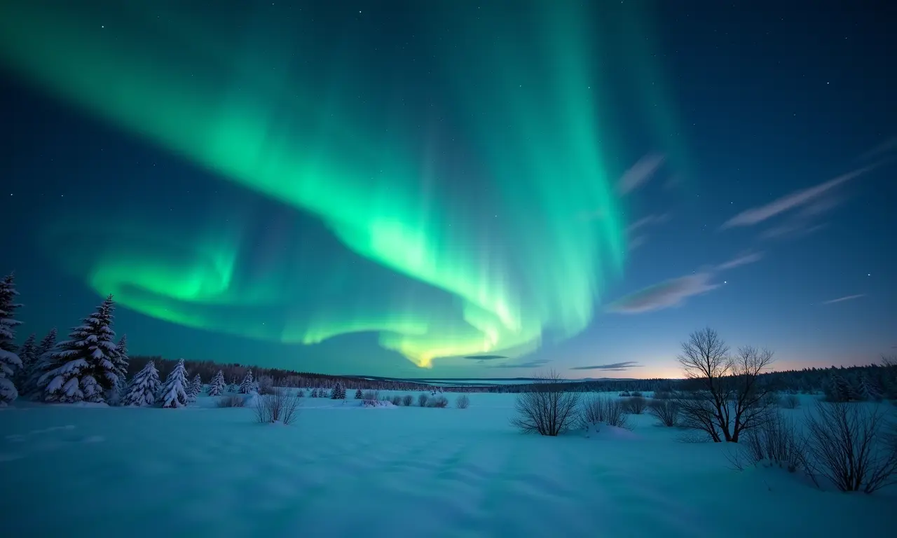 O encanto mágico da Aurora Boreal.
