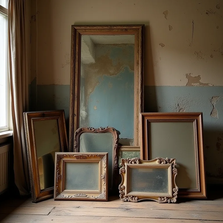 Objetos de decoração usados sobre piso de madeira