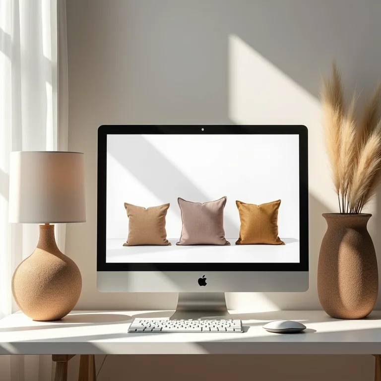 Objetos de decoração visualizados em loja online.