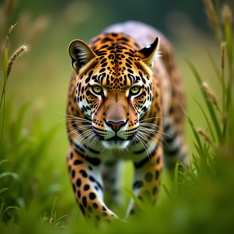 Onça-pintada caminhando no Pantanal