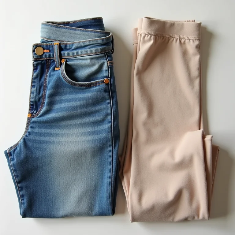 Opções de calças confortáveis para usar no avião: jeans e legging