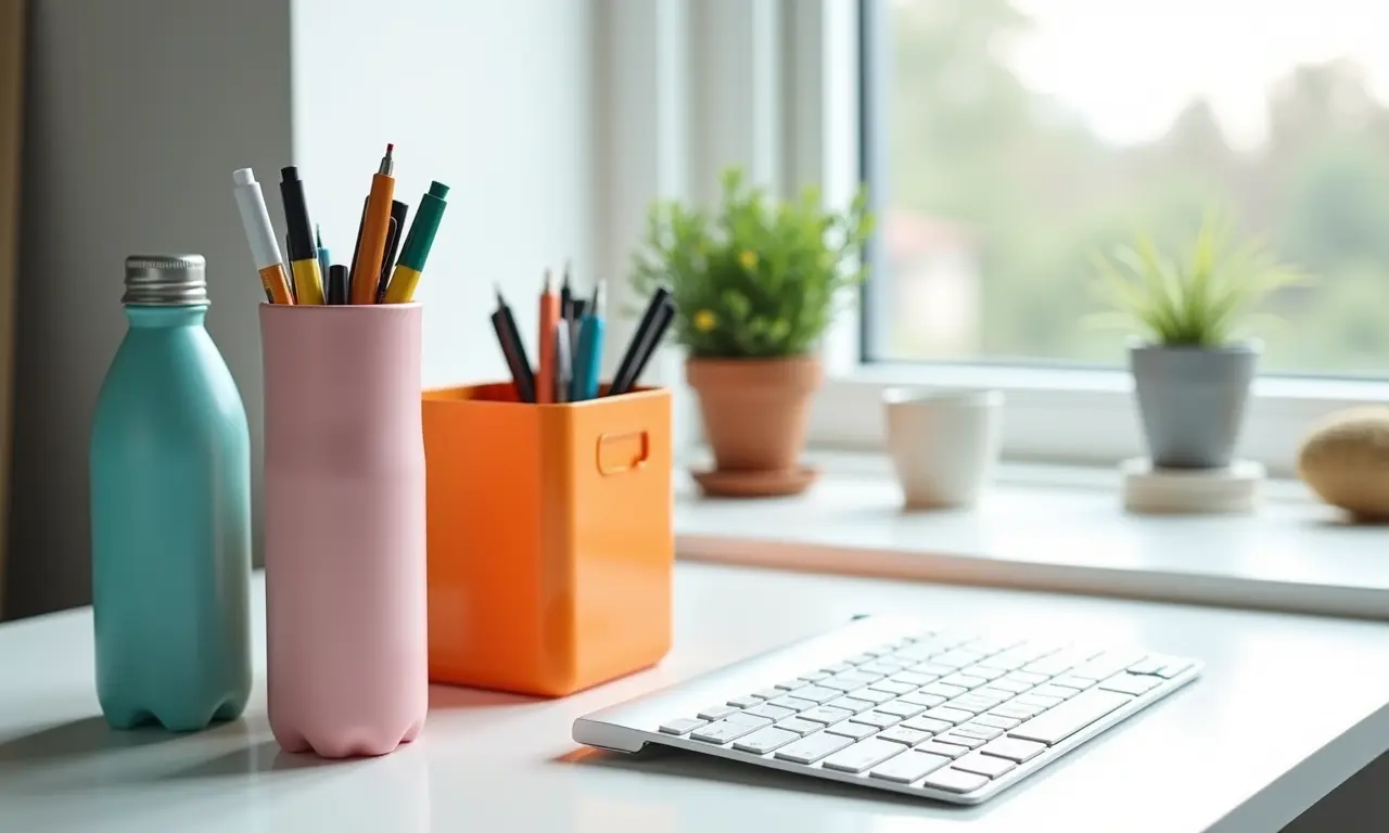 Organizadores práticos e estilosos feitos de garrafas PET.