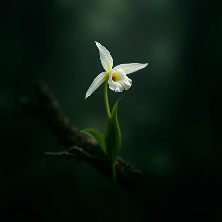 Orquídea-fantasma (Dendrophylax lindenii) em seu habitat natural