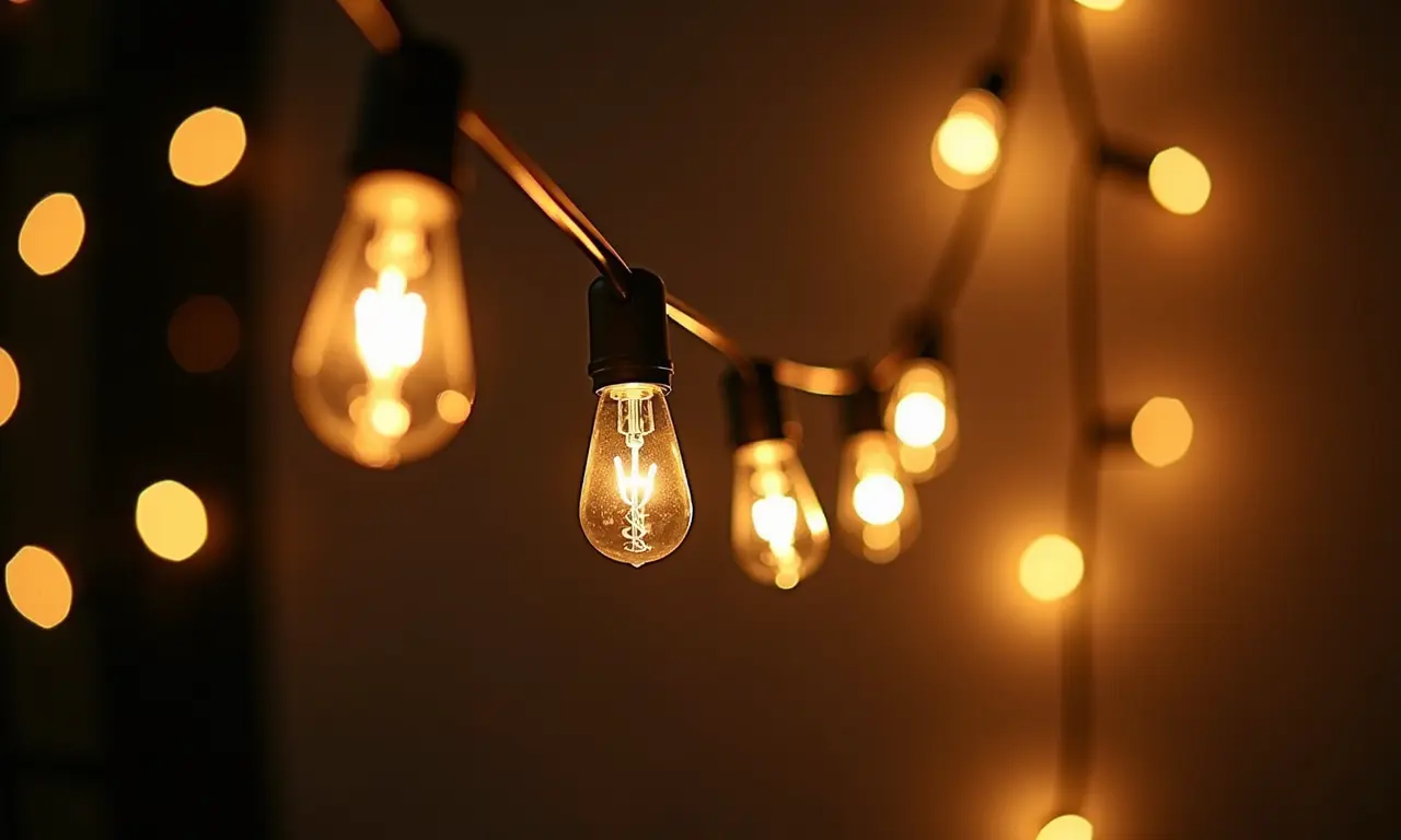 Página do Mercado Livre exibindo varais de luzes à venda.