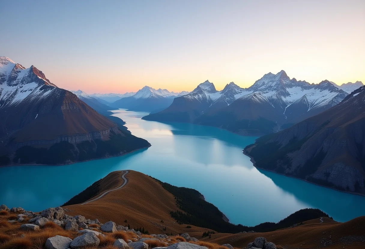 Paisagem da Patagônia Argentina ao amanhecer