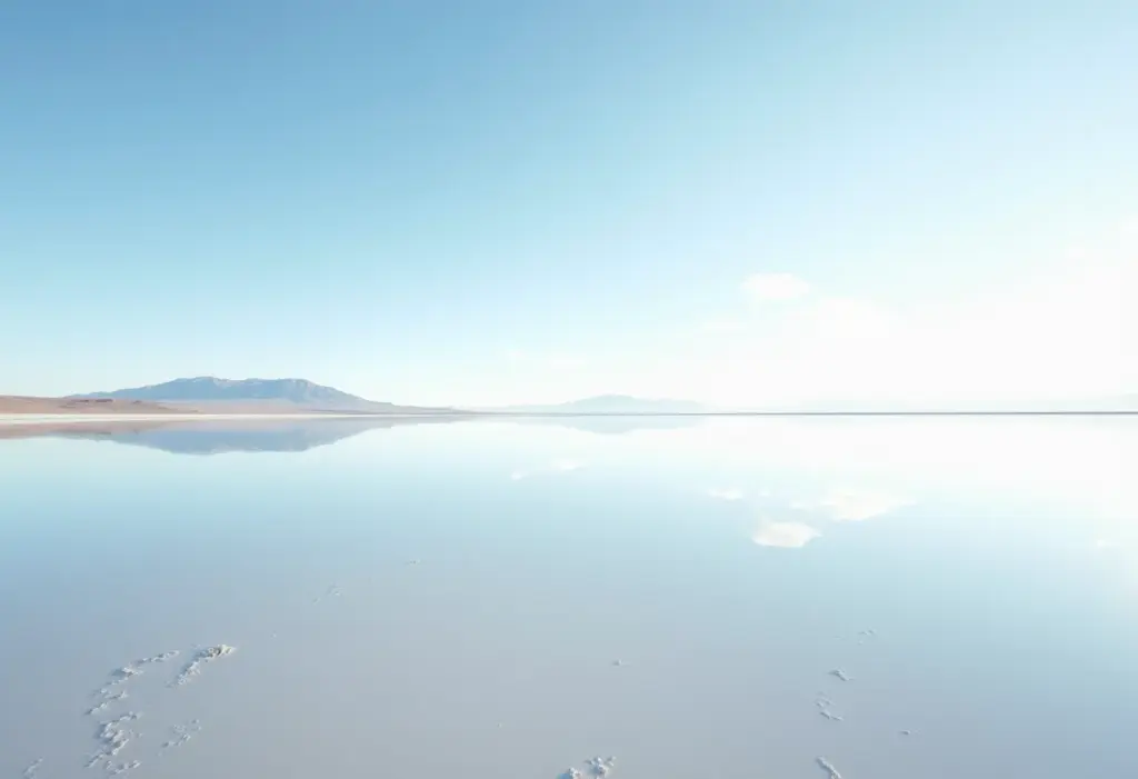 Paisagem deslumbrante do Salar de Uyuni na Bolívia, espelho do céu.