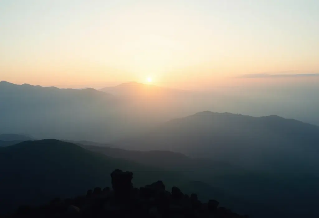 Paisagem exuberante de Roraima ao nascer do sol