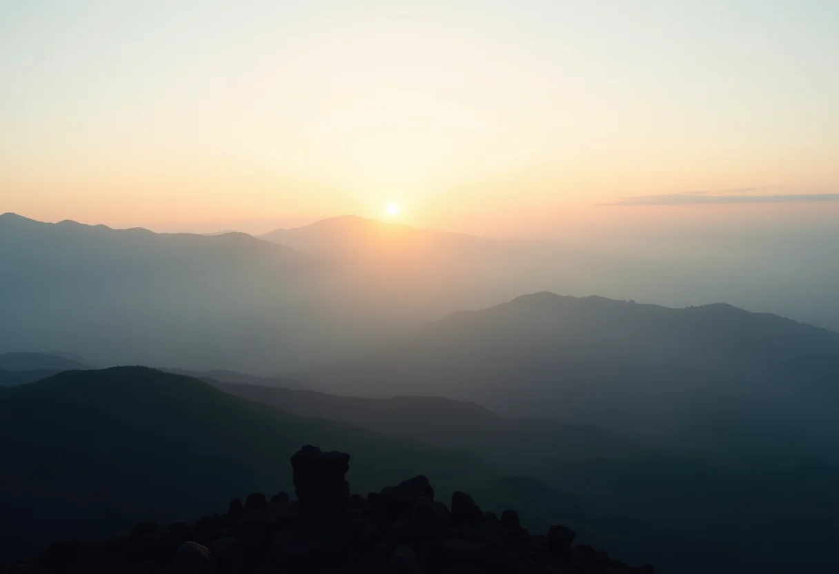 Paisagem exuberante de Roraima ao nascer do sol