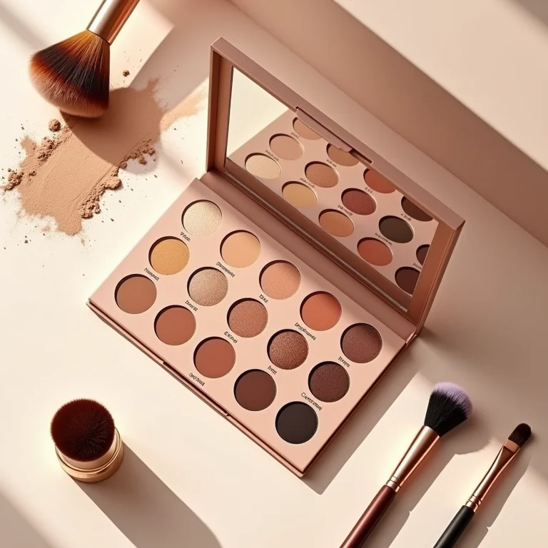 Paletas de sombras em tons neutros e quentes para valorizar o olhar.