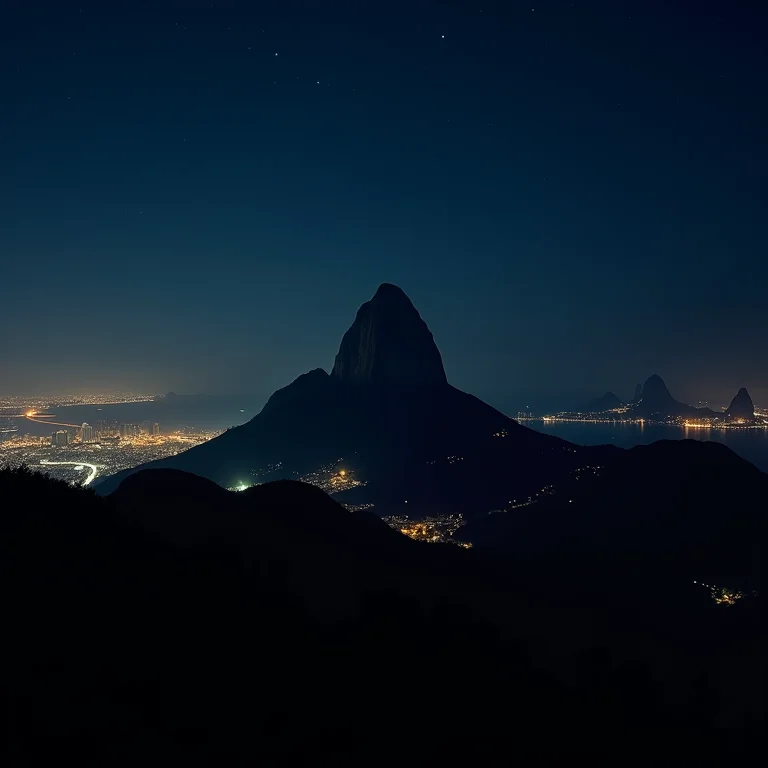 Pão de Açúcar iluminado à noite