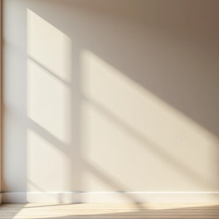 Parede texturizada com acabamento em estuque.