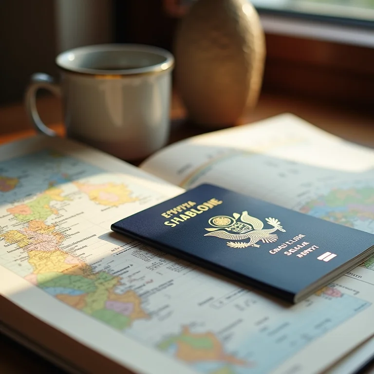 Passaporte aberto para verificar necessidade de visto