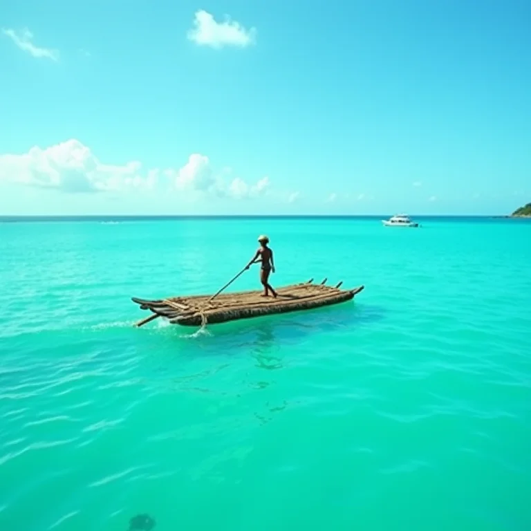 Passeio de jangada em São Miguel dos Milagres.