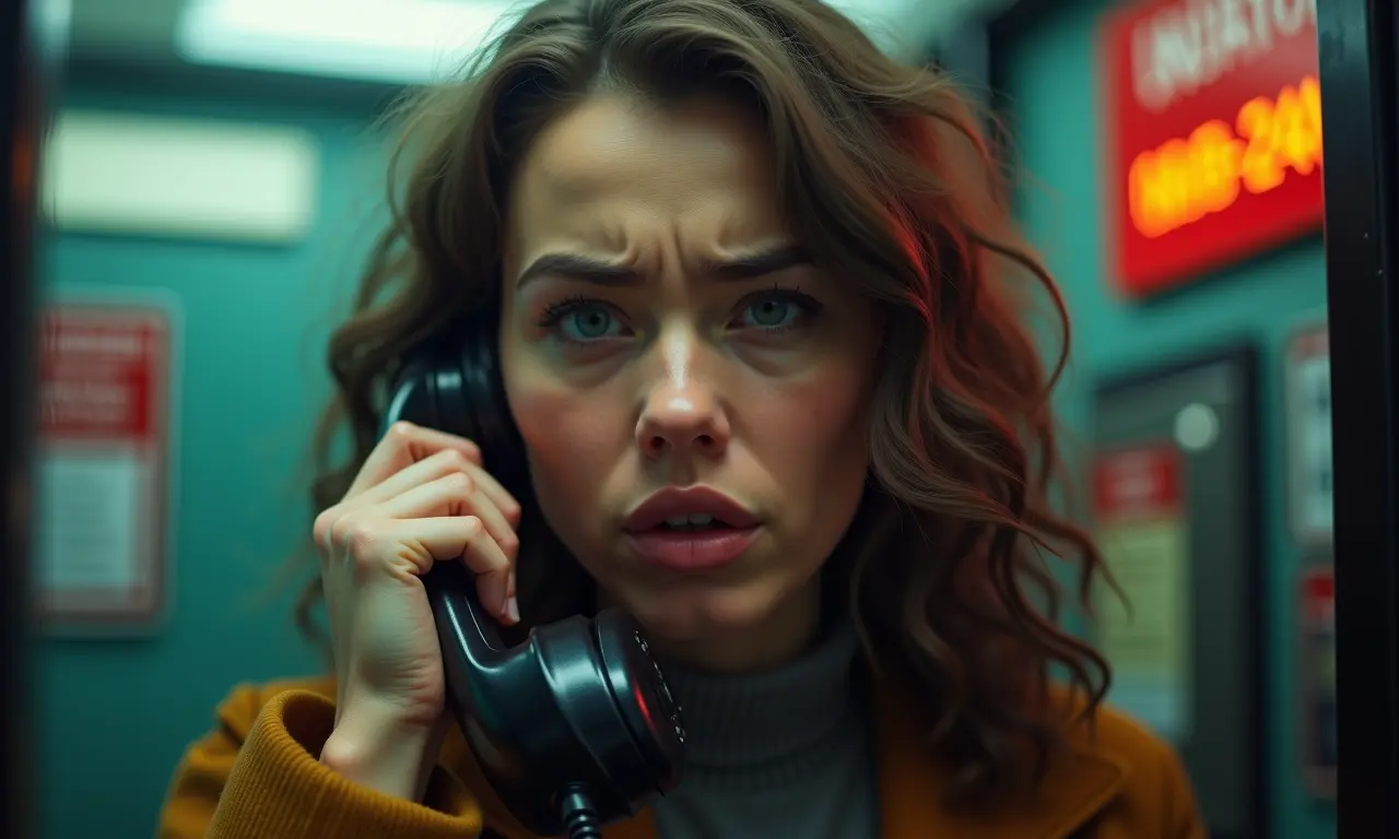 Pessoa tentando fazer uma chamada a cobrar para um número de emergência.