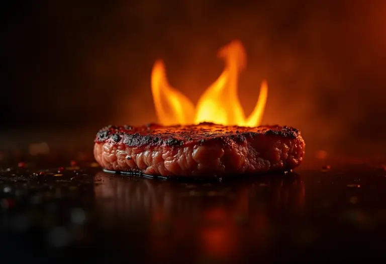 Picanha Argentina sendo grelhada, corte suculento.