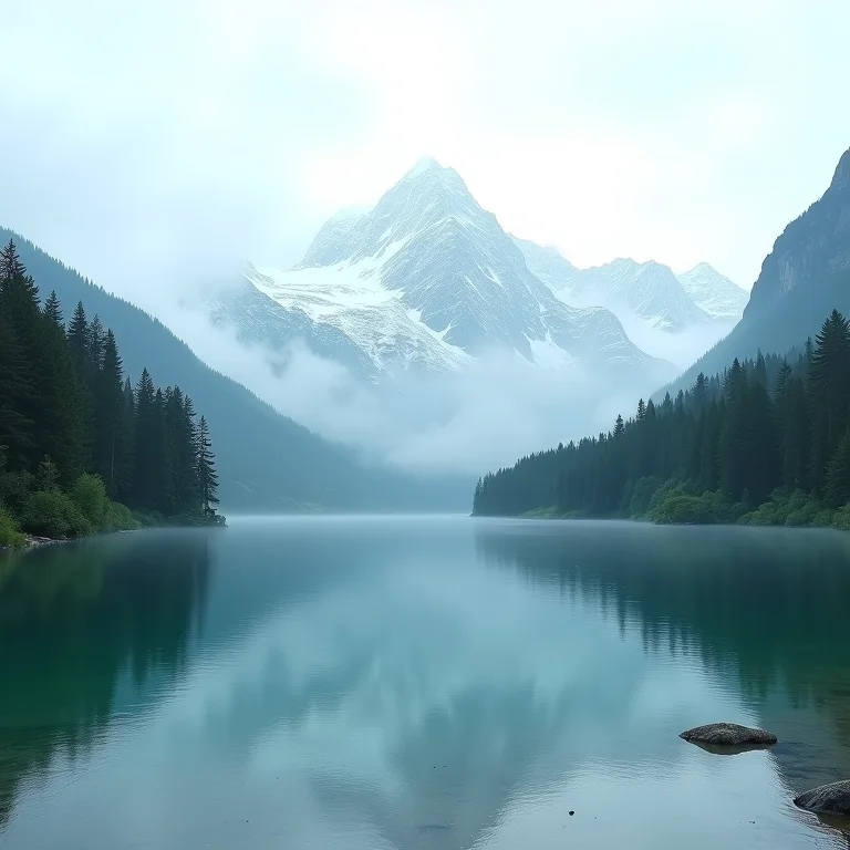 Picos nevados, lago cristalino e florestas verdes exuberantes nas Montanhas Tatra