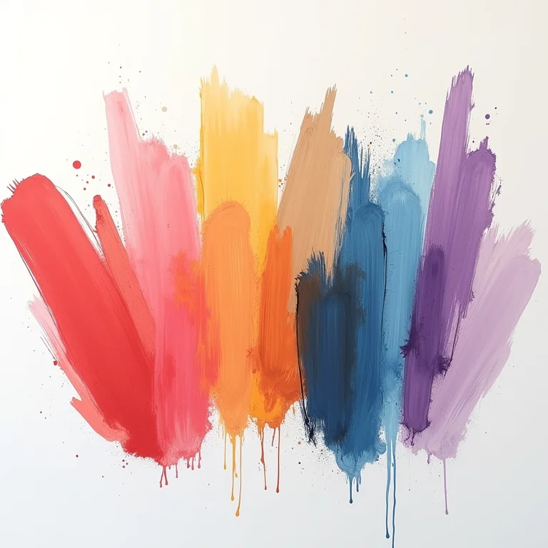 Pinceladas abstratas coloridas expressando arte