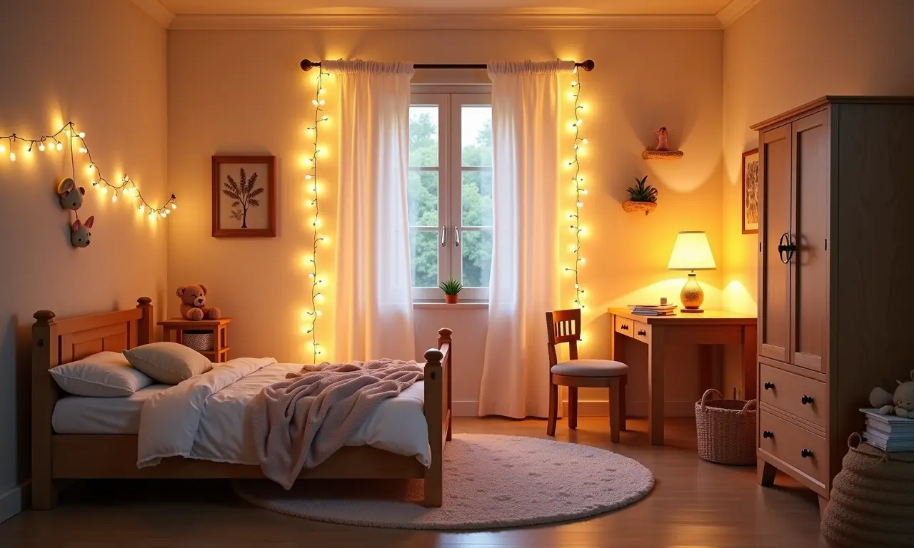 Pisca-pisca no quarto infantil.